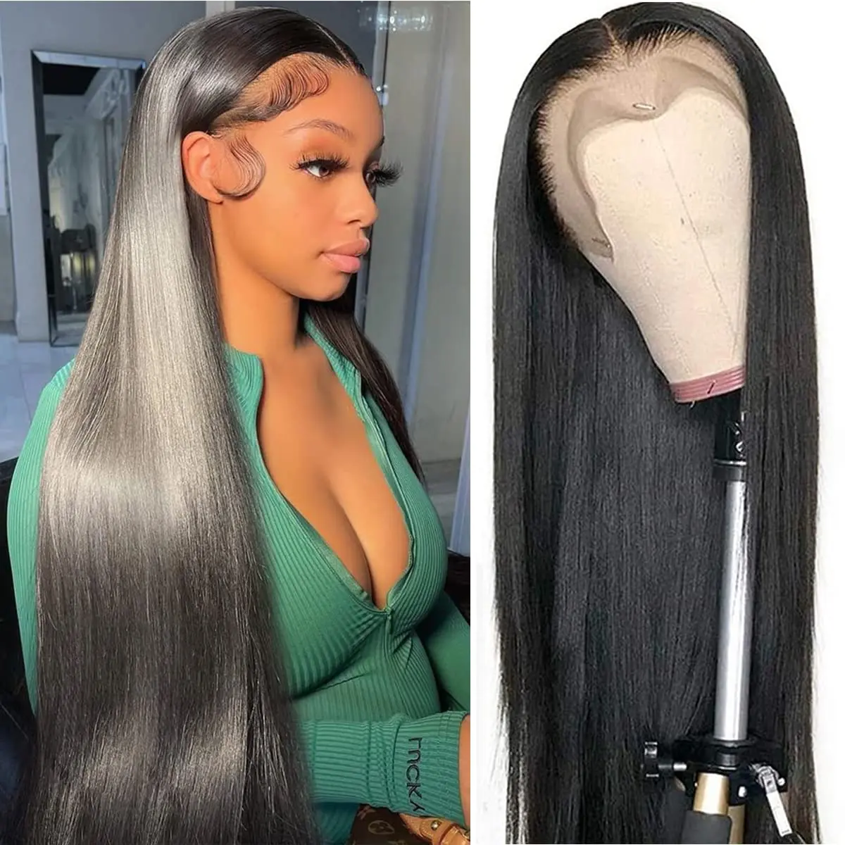 

13X4 Hd Lace Frontal Wig 34 Inch Bone Straight Lace Front Wig Brazilian Transparent Wet And Wavy Lace Front Human Hair Wigs Remy