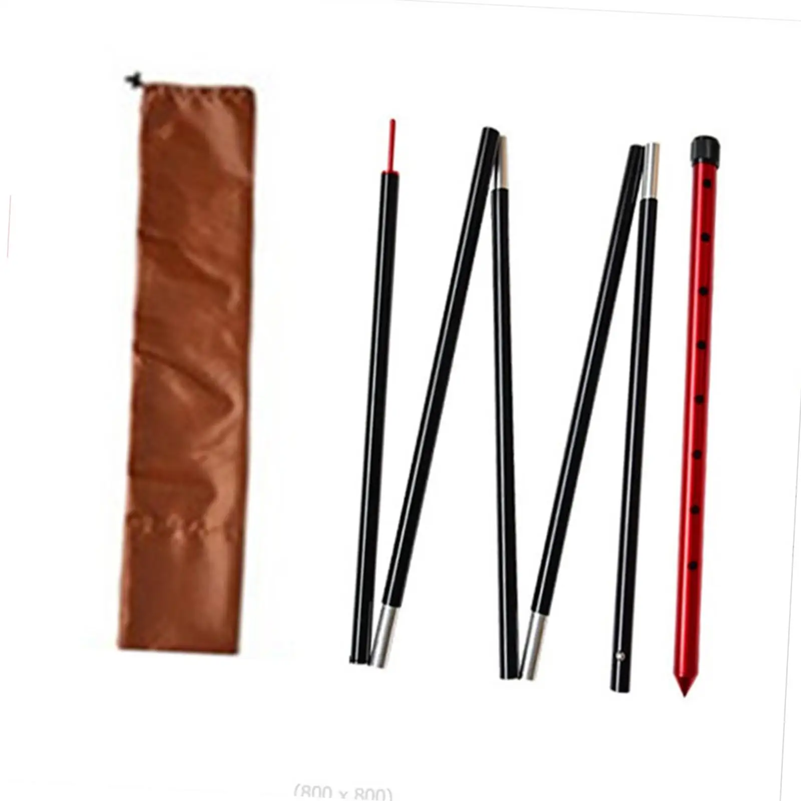 

Portable Tarp Poles Tent Rods Shelter Stand 6 Section W/ Storage Adjustable Awning for Fishing BBQ Hiking Outdoor Picnic