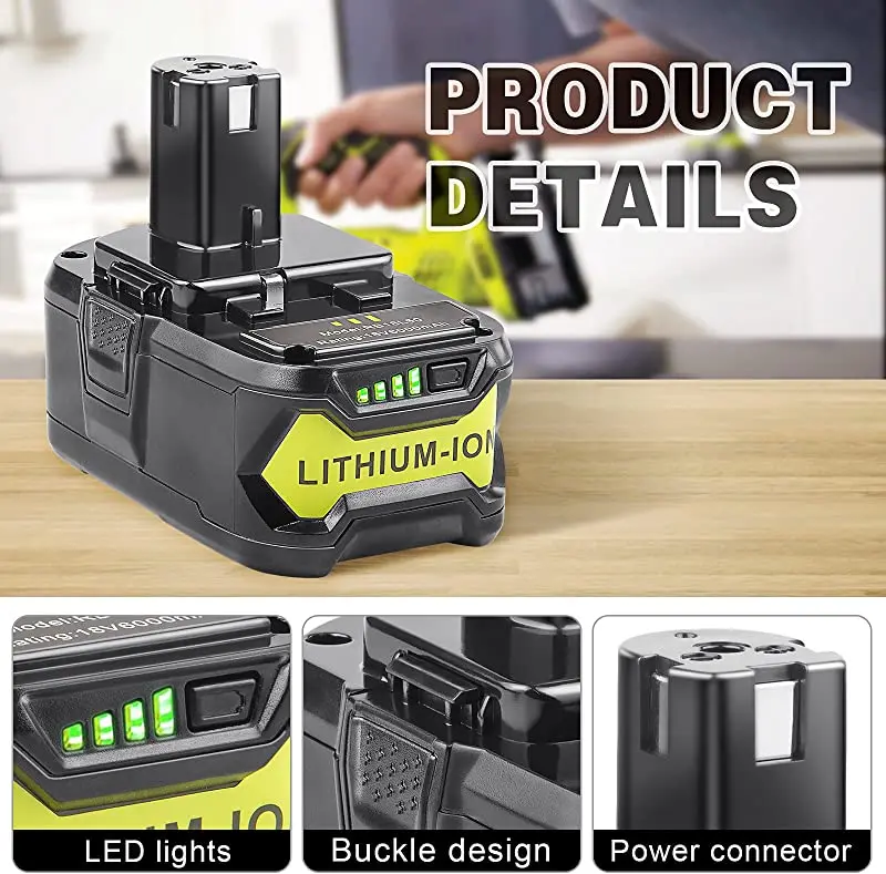 Набор сменных литий-ионных аккумуляторов Bonacell для Ryobi P104 P105 P103 P107 P731 P740 P741 P780 P813 |