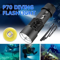 4000lm diving flashlight ipx8 waterprof underwater 80m scuba diving torch with hand rope powered by 18650 battery