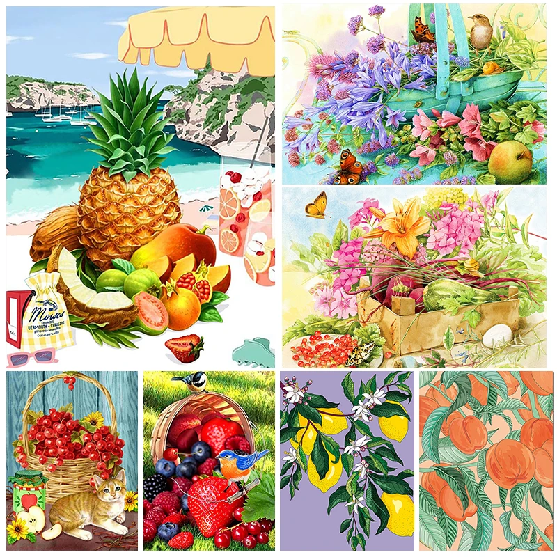

YOUQU Poster DIY5d Diamond Painting Kit Full Diamond Picture “Fruit” Diamond Mosaic Rhinestone DIY Furniture Decoration