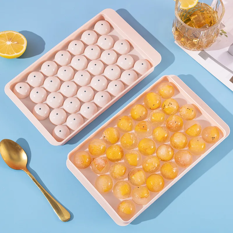 

Ice Cube Mold with Cover Creative Homemade Ice Cube Maker Household Round Ice Balls Mould Ice Box