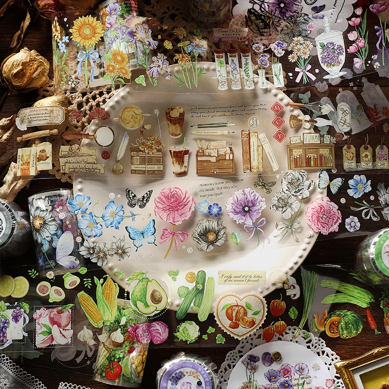 

6.5cm X 3m Romantic Fireworks PET Crystal Ink Tape For DIY Materials Scrapbooking Diary Planner Greeting Card Arts Crafts