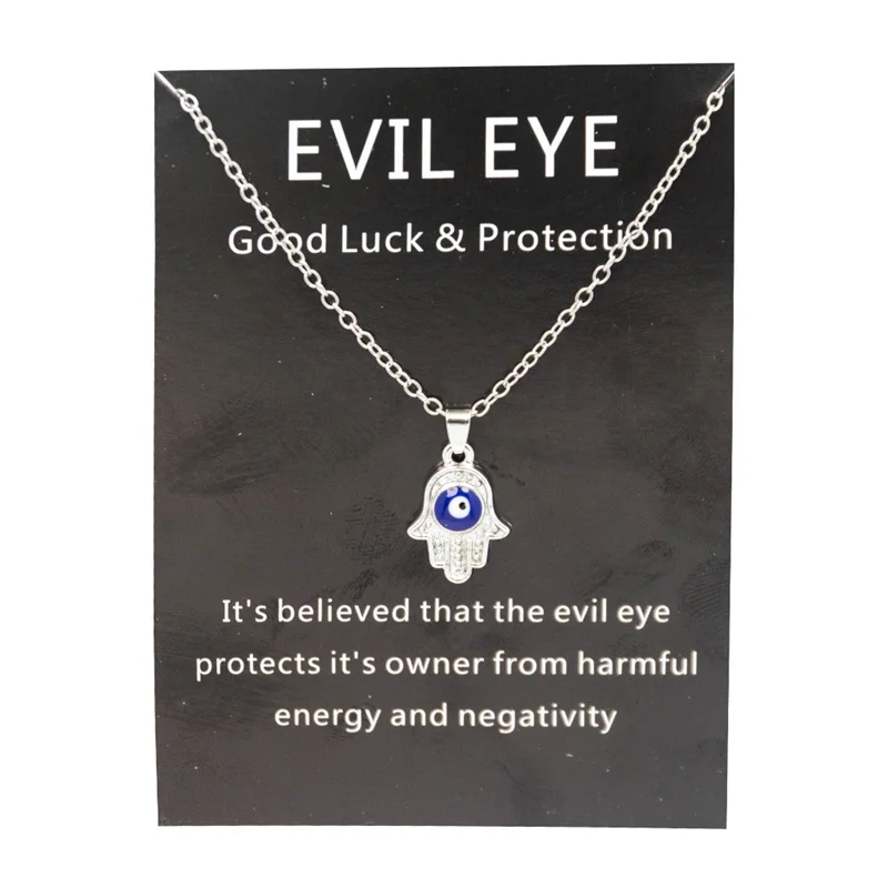 

Trendy Evil Eye Palm Necklace for Women Men Couple Choker Lucky Turkish Pendant Neck Chain Party Wedding Friendship Jewelry Gift