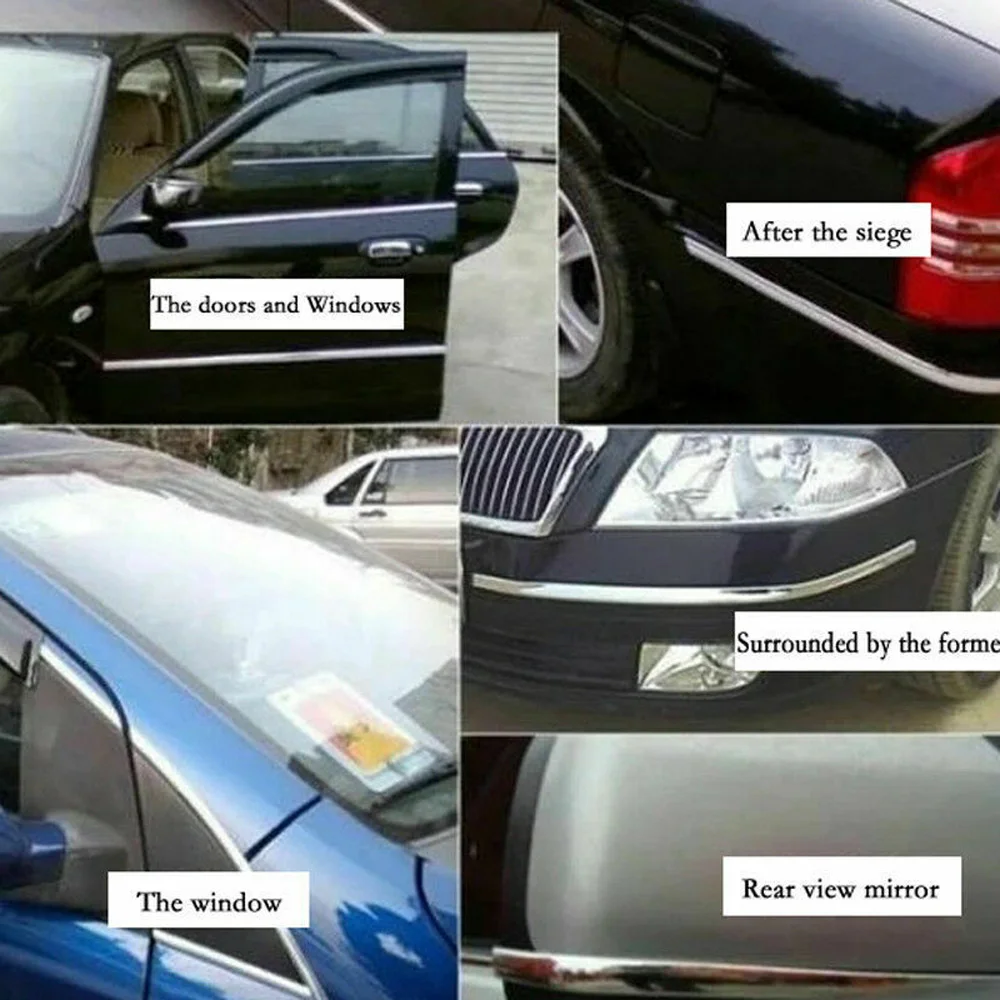 1 шт. декоративные Серебристые хромированные ленты для окон и дверей автомобиля -