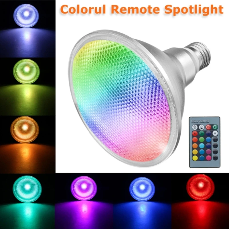 

Indoor Spot Light with Remote Color Changing Light for Painting Artwork PAR38 20W Low Voltage Landscape Light Waterproof