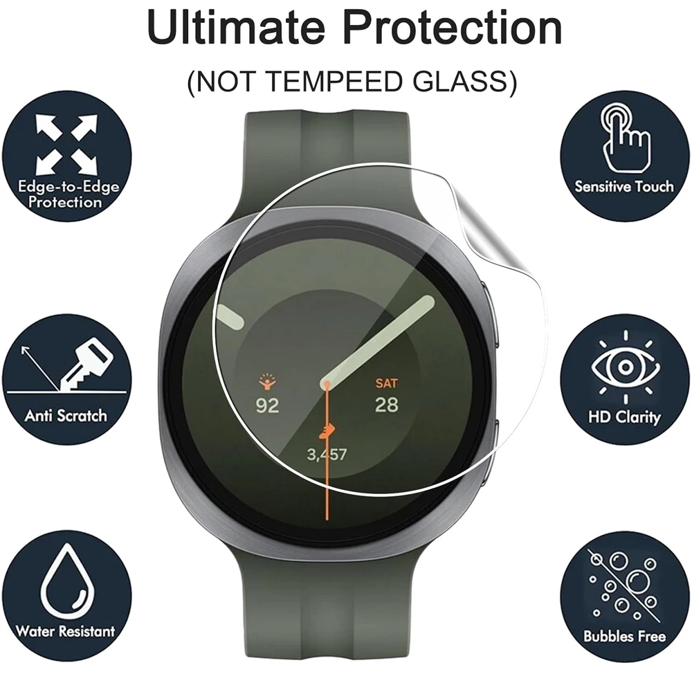 Фото Защитная пленка для Samsung Galaxy Watch 9 44 мм 40 мм, прозрачная, гибкая, мягкая, из ТПУ, антицарапинная, без пузырьков. №3