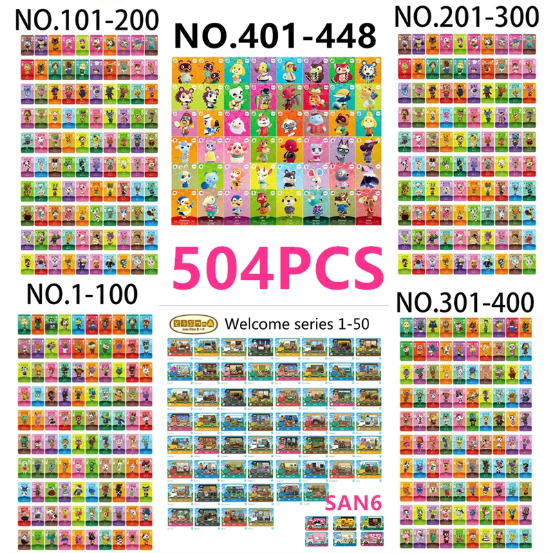 

Complete 504pcs SERIES 1+2+3+4+5+Welcome50+San6 Animal Croxxing Card NFC Cards Tags for NS Switch ACNH Mini Amxxbo Ntag215