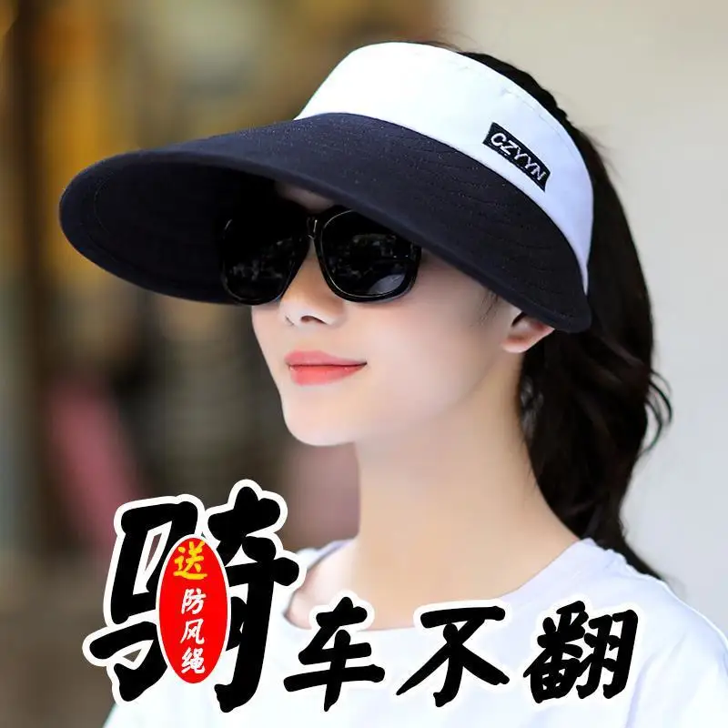 

Summer Woman Sun Hats Anti-UV Female Outdoor Visor Caps Hand Made Straw Cap Casual Shade Hat Empty Top Hat Beach Cap