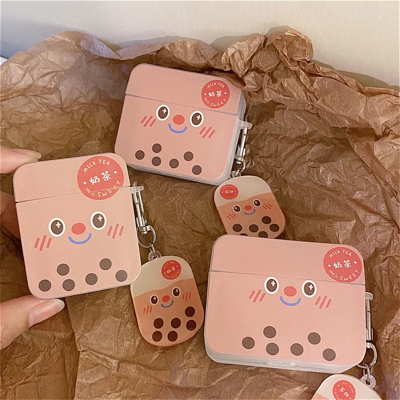 

Super Cute 3D Cartoon Milk Tea Case For apple AirPods 3 2021 New Silicone Wireless Earphone Case Cover for airpods 1 2 3 Pro Box