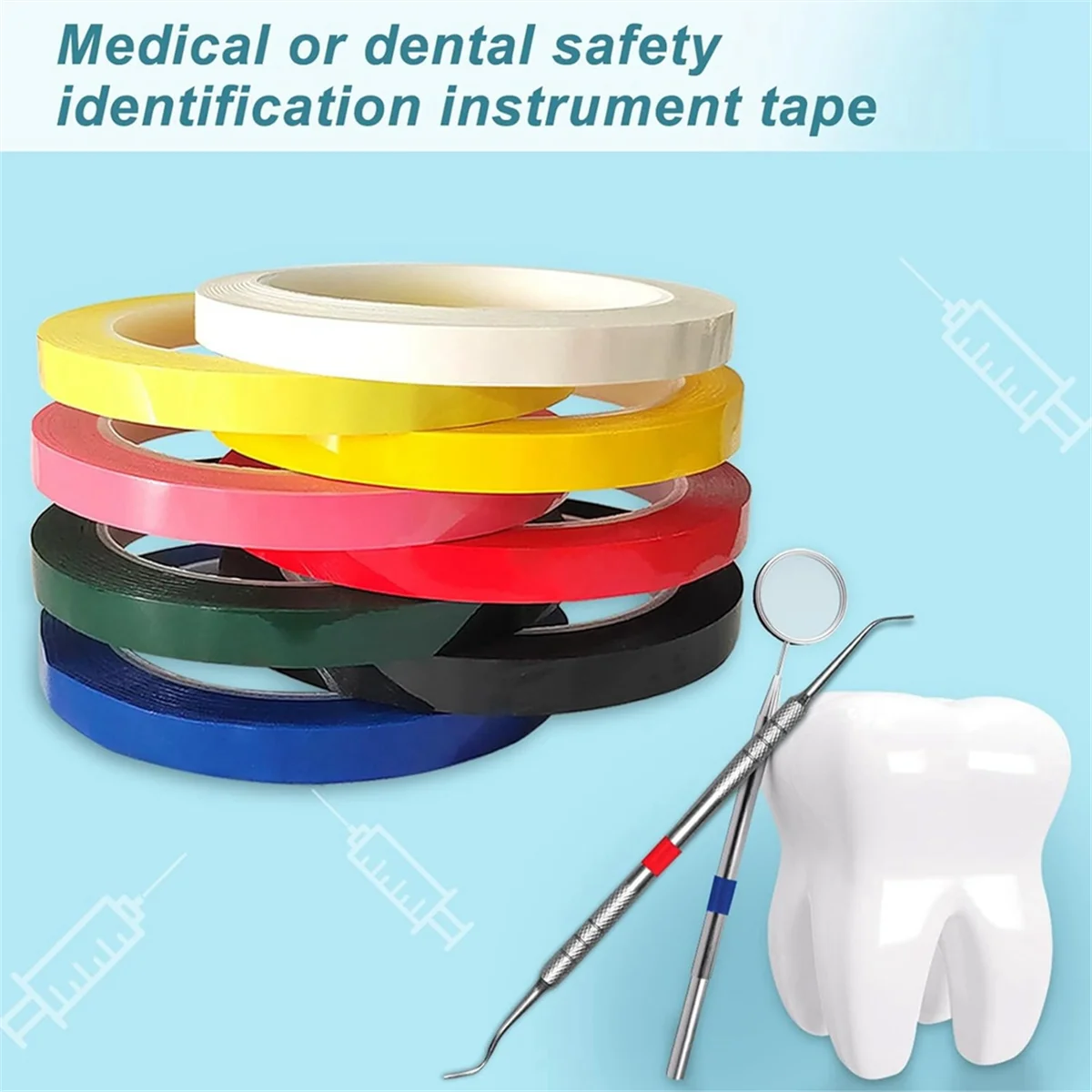 16 рулонов ленты для идентификации приборов 216 футов/Д x 0 4 дюйма/Вт цвет