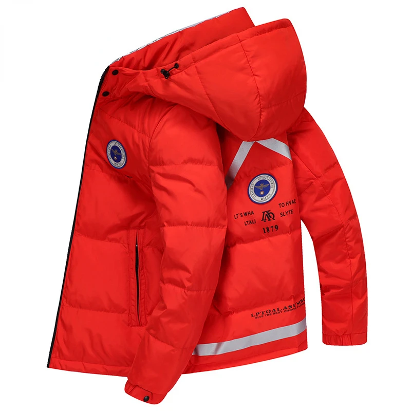 High Quality Down Jacket Men's Hooded Autumn and Winter White Duck Down Men's Middle-aged and Young Down Jacket Warm Jacket