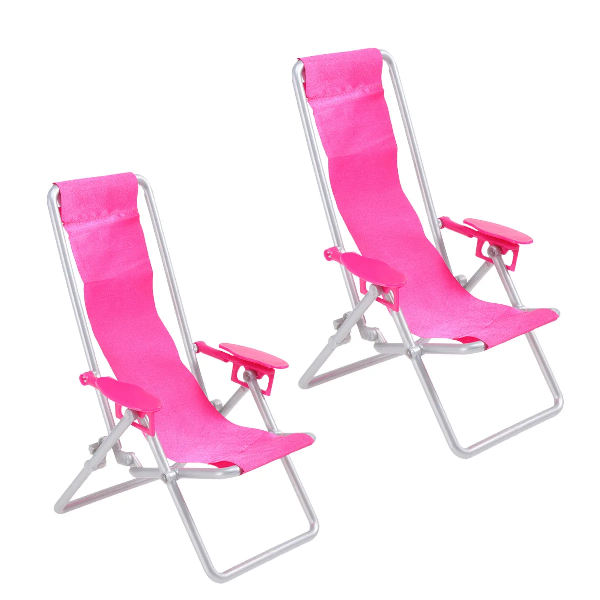 

2pcs miniature beach chair Folding Deck Chair Simulation Folding Beach Chair House Deck Lying Chair Home Beach Model beach