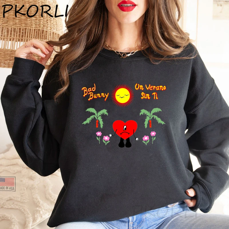 

Un Verano Sin Ti Women's Sweatshirts Yonaguni Moscow Mule Bad Bunny Worlds Hottest Tour 2022 Pullover Long Sleeve Hoodies