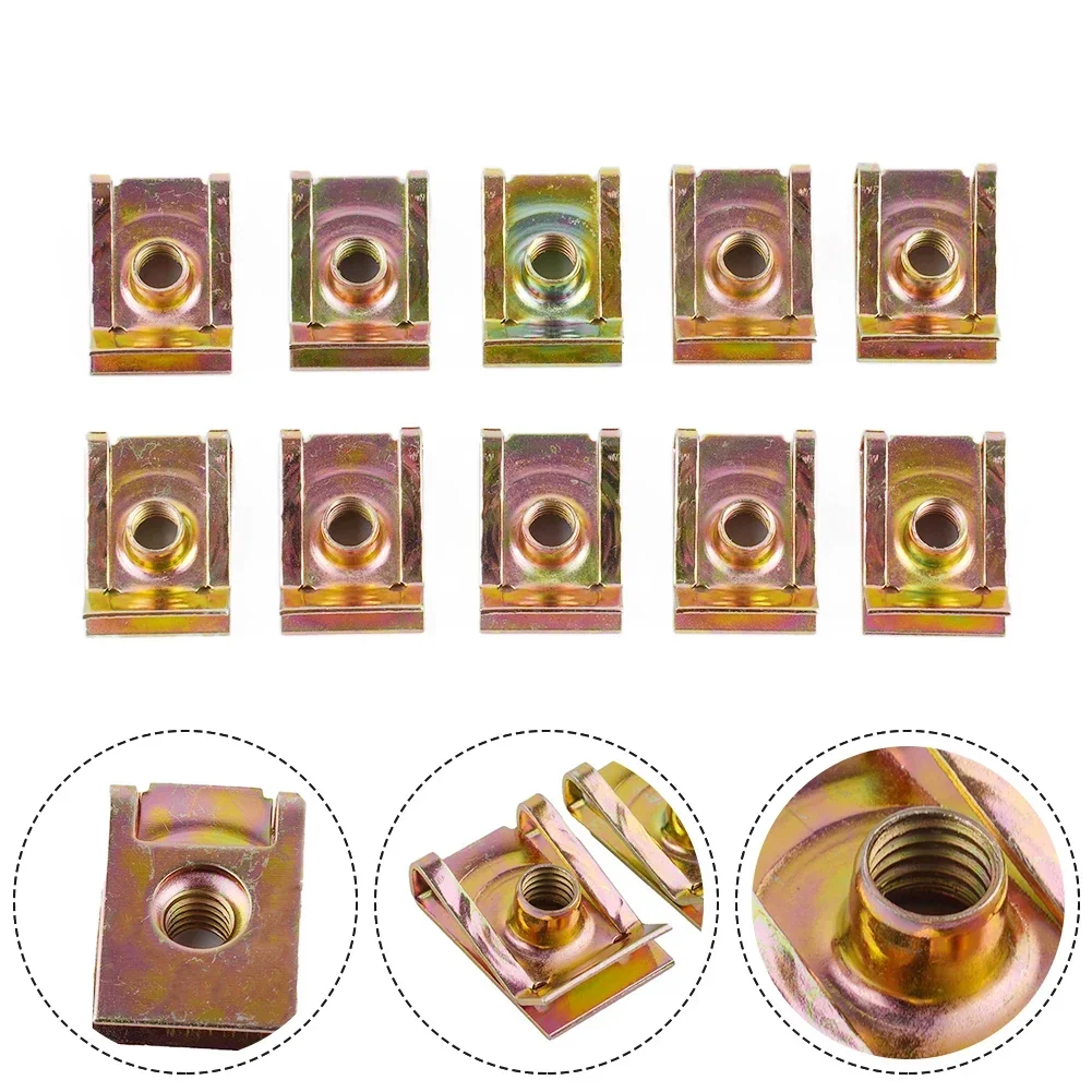 

10 шт., автомобильный M6, цинковый зажим, спортивный обтекатель мотоцикла, шпиль, скоростные зажимы, зажим, крепежный винт, гайки, оцинкованный стальной зажим, внутренняя часть