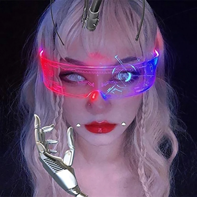 Bunte Leucht Gläser Cyberpunk Gläser Led Licht Up Brillen Leistung Requisiten Für Musik Bar Ktv valentinstag Party Decor