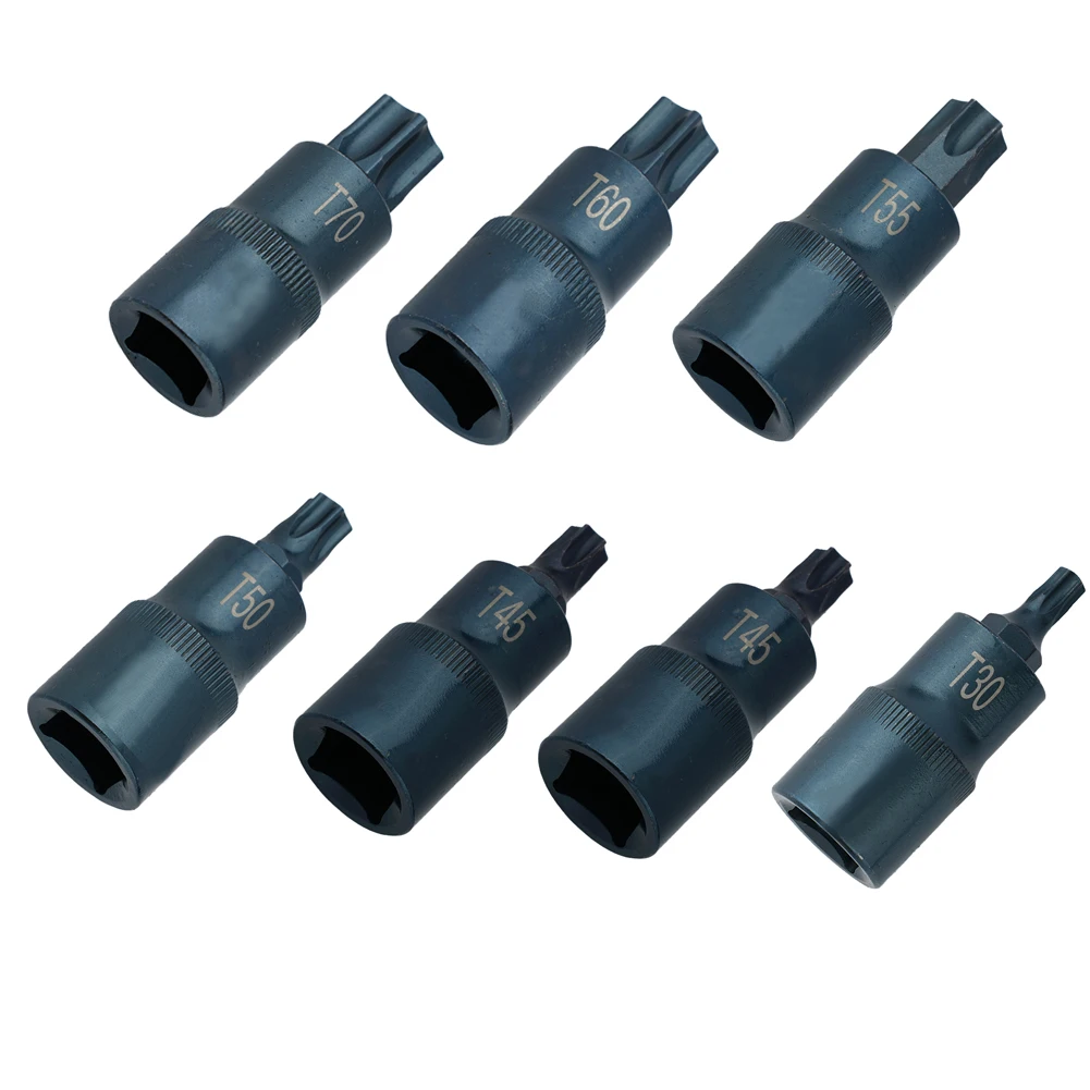 

Torx Screwdriver Bit 1/2Inch Socket Bits Adapter T30 T40 T45 T50 T55 T60 T70 Torx Socket Adapter Hand Tool For Ratchet Wrenches