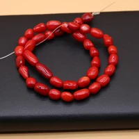 natural sea pearl red coral irregular round beaded 8x9mm jewelry making diy bracelet necklace accessories charms gift party 36cm
