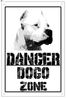 danger dogo argentino zones plate sign 8x12inch metal watch the dog metal sign 8x12inch home kitchen outdoor wall decor