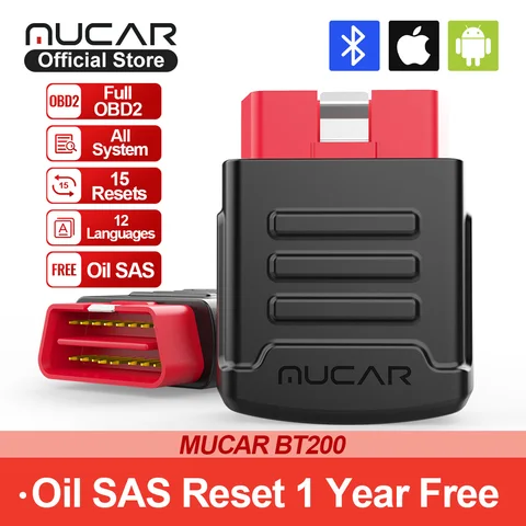 Диагностический сканер MUCAR BT200, прибор для диагностики автомобиля, Obd 2, Bluetooth, Wi-Fi, для всех автомобилей
