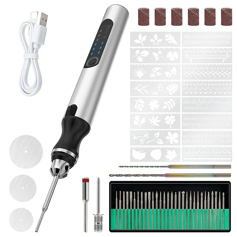 

Spot Goods Engraving Pen With 34Bits, Engraving Pen Electric Cordless Rotary Tools, Professional Engraver Tool For Metal To Wood