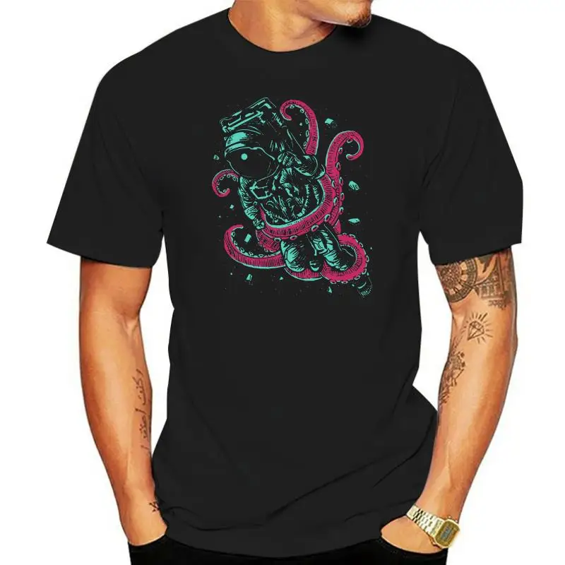 

Мужская футболка с рисунком астронавта, осьминога, пленки ужасов, dtg, новинка 2022, дешевая оптовая продажа, хлопок, Мужская футболка с принтом