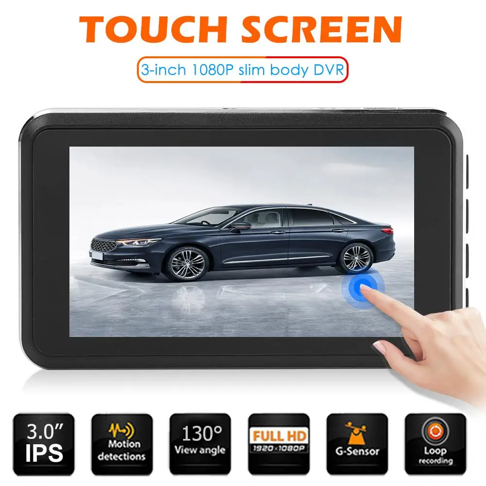 

Ультратонкий видеорегистратор SE020 с 3-дюймовым сенсорным экраном FHD 1080P, Автомобильный видеорегистратор, видеорегистратор с трехосевым стер...