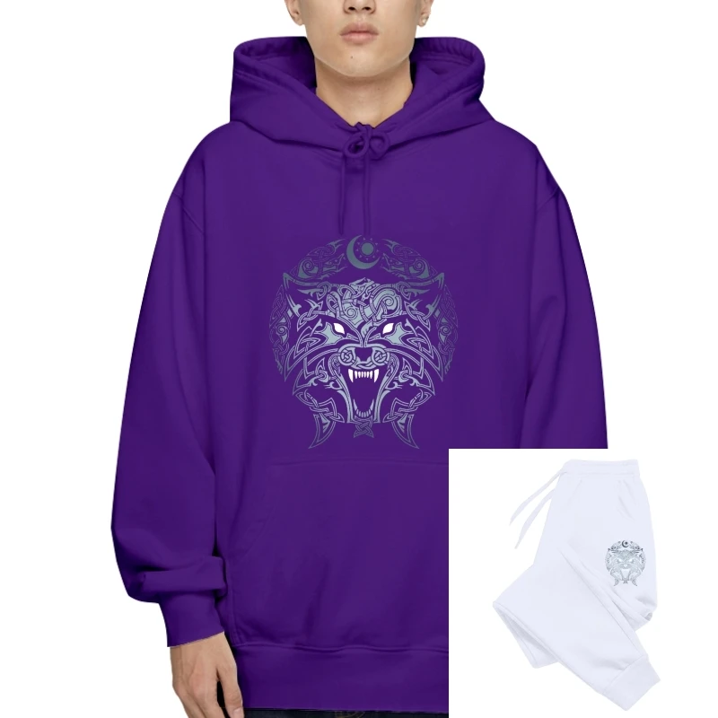 

Eightin Wolves of Ragnarok Vikings Valhalla Odin Pullover Man's Hipster Fleece Crew Neck Novelty T-Sweatshirt Hoodies 100% Cotto