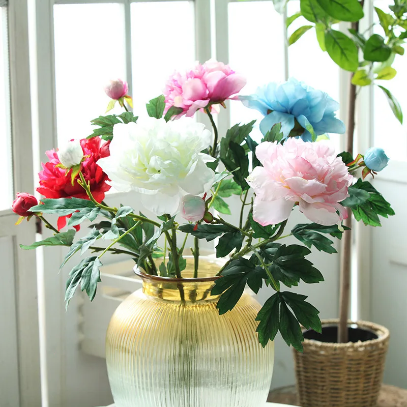 

Simulated peony western rose bouquet wedding home living room bedroom decoration tea table false flowers silk flower arrangement