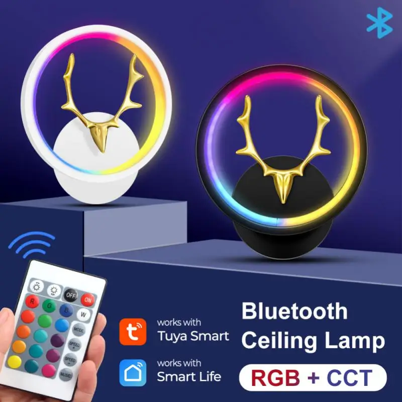 

Tuya Led Night Light Indoor Stair Bluetooth Wall Lamp For Smart Home Decoration Dimming Countdown USB Powered Works Alexa Google