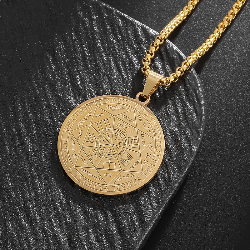 Изысканное ожерелье из нержавеющей стали с таймером 7 Archangel кулон в виде