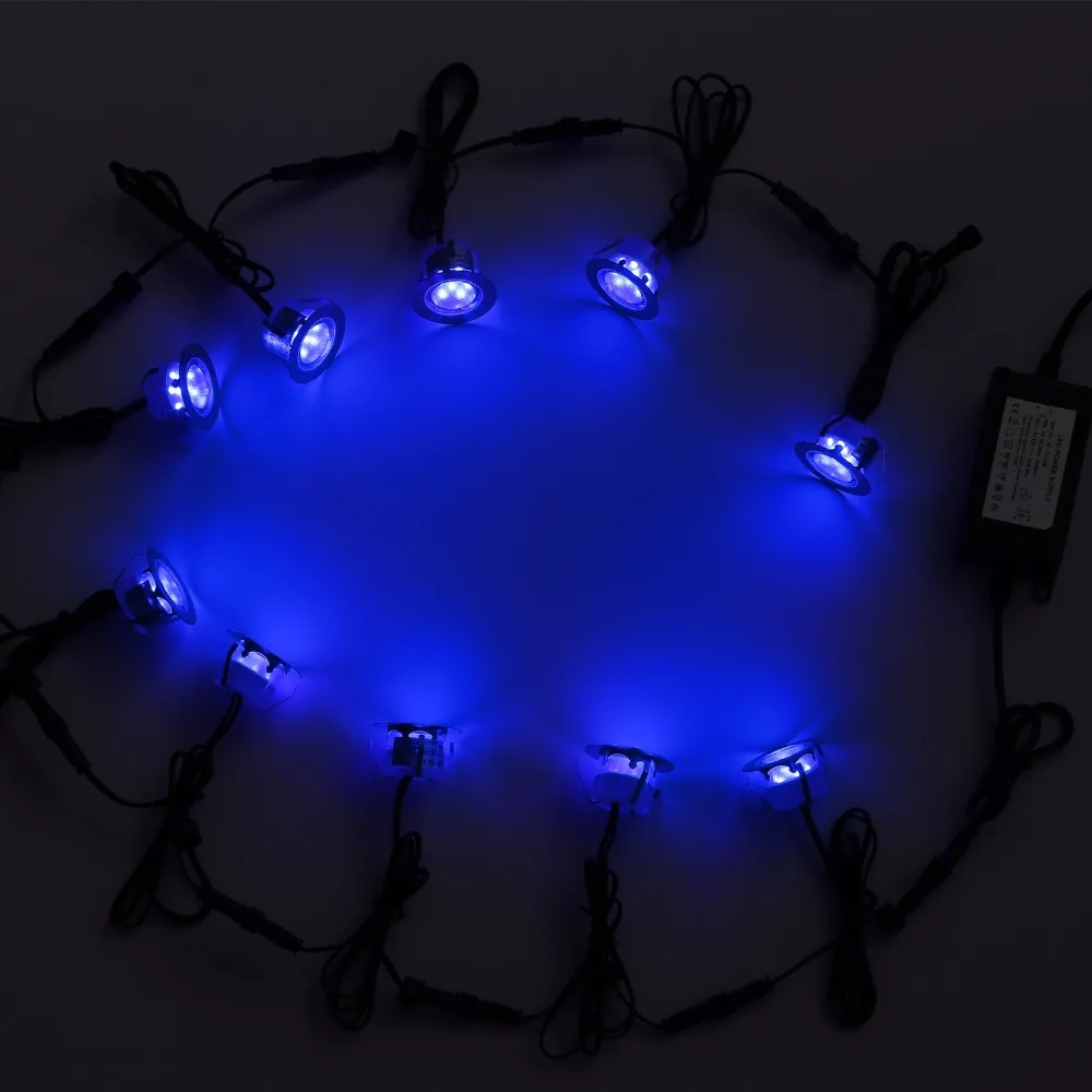 10 шт. водонепроницаемый RGB-светильник с дистанционным управлением 12 В