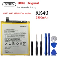 100 orginal mobile phone replacement battery for motorola one vision one action xt1970 kr40 new large capacity built in battery