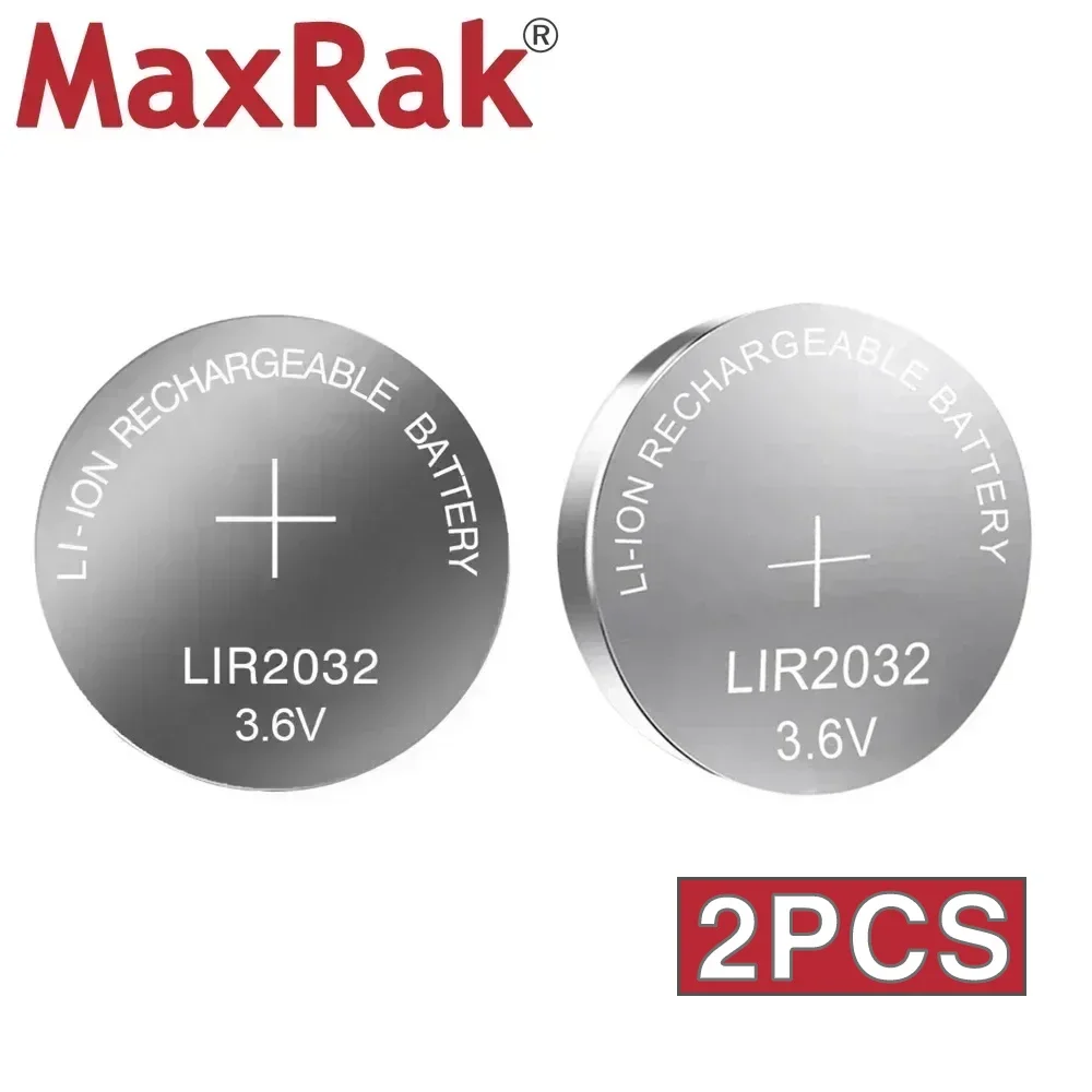 2 шт. LIR2032 перезаряжаемая батарея LIR 2032 3 6 В 45 мАч для пульта дистанционного