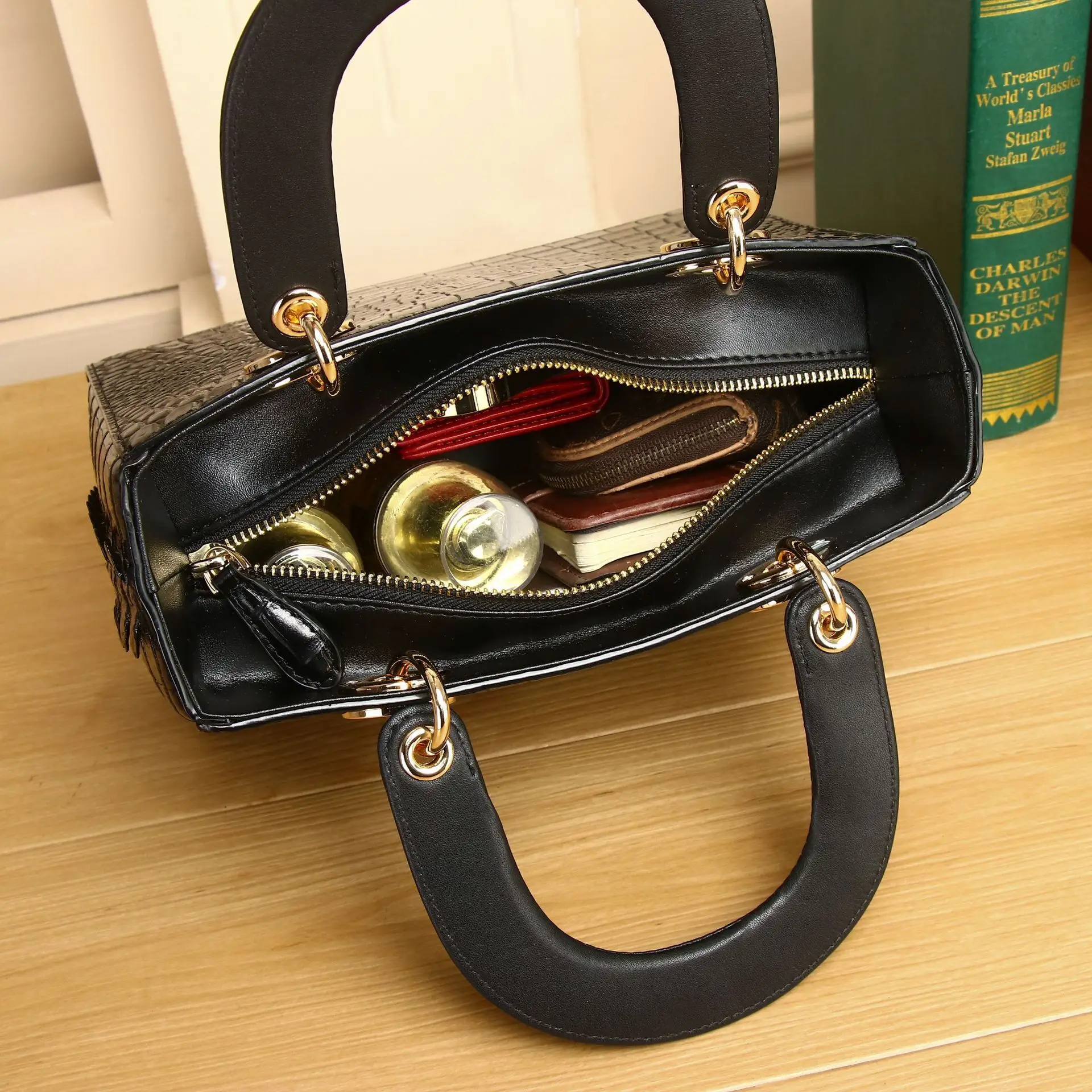 Новая роскошная дизайнерская сумка с крокодиловым узором на плечо модная