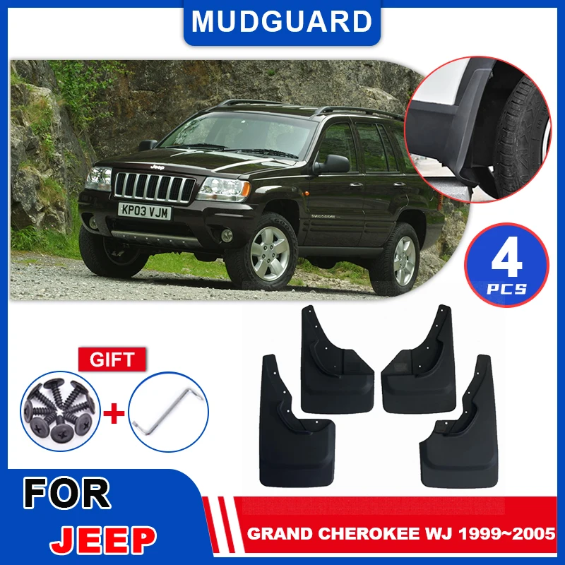 Mudflaps Fender For Jeep Grand Cherokee WJ 1999~2005 2000 Mudguards Mud Flap Styline Splash Guards Cover Car Wheel Accessories