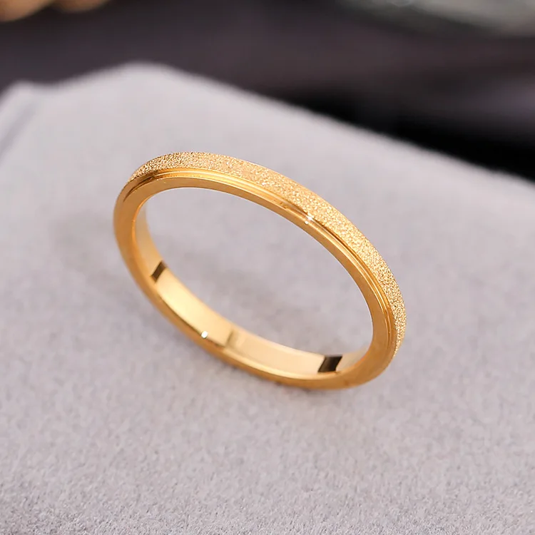 

Rose Gold Color Frosted Finger Ring for Woman Man Wedding Jewelry 316L Stainless Steel Top Quality Never Fade Aesthetic Things