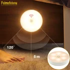 Беспроводной светодиодный ночник с датчиком движения, Портативная USB-лампа с магнитом для кухонного шкафа, гардероба