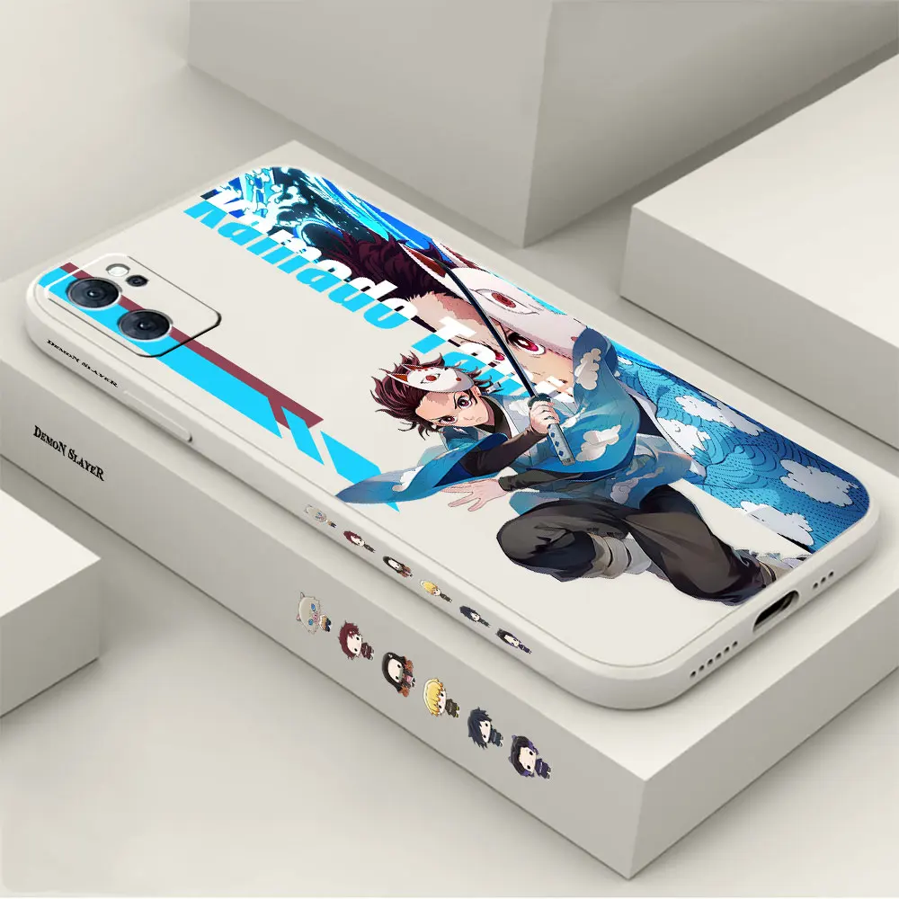 

Demon Slayer Kimetsu No Yaiba Phone Case For OPPO RENO 9 8 7 7SE 6 5 4 4SE 3 Pro Plus 4G 5G Liquid Silicone Cover Fundas Cqoues