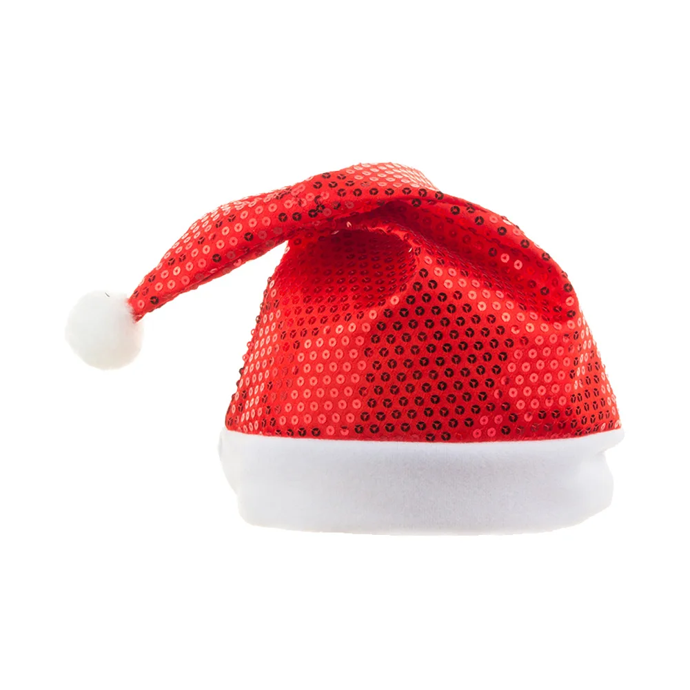 Забавные праздничные шапки с блестящими пайетками. Красная и зеленая шапка для