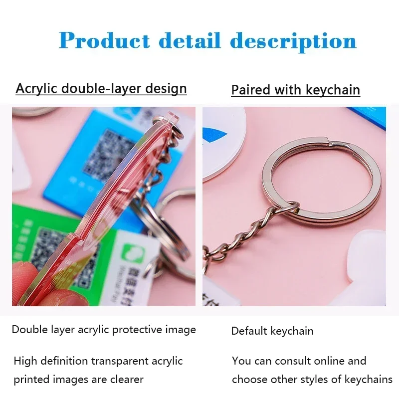 100 шт. 6/8/10 см акриловый брелок бесплатная настройка фото текст логотип школьная