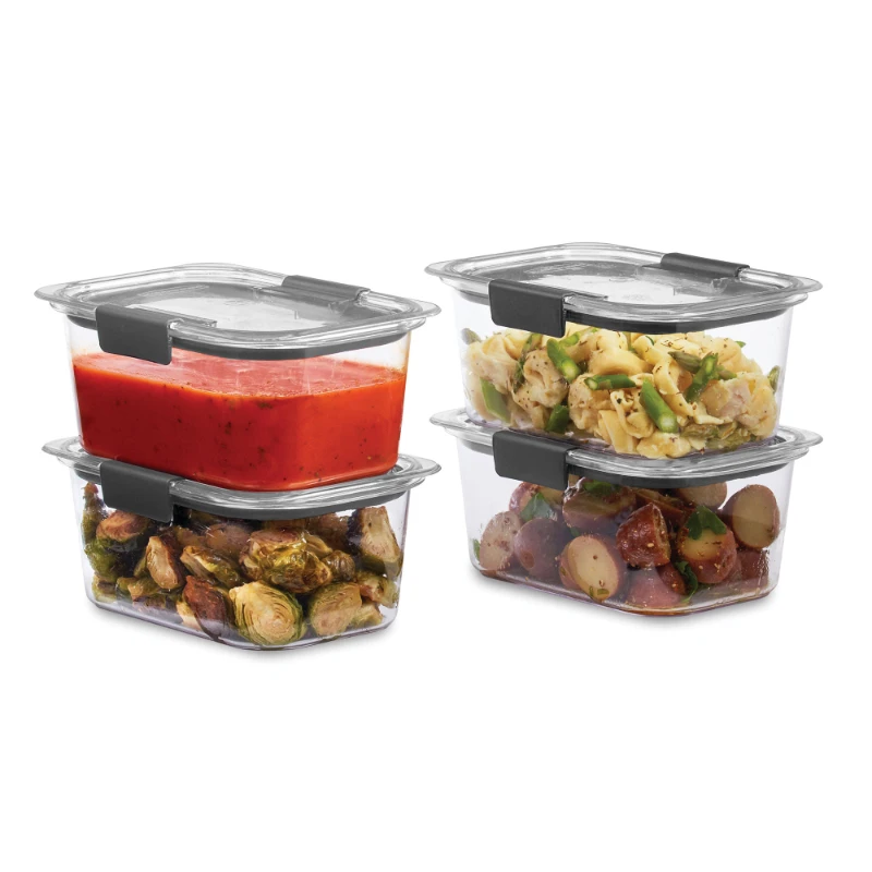 

Brilliance Food Storage Containers, 4.7 Cup, 4 Pack, Leak-, BPA Free, Clear Tritan Plastic