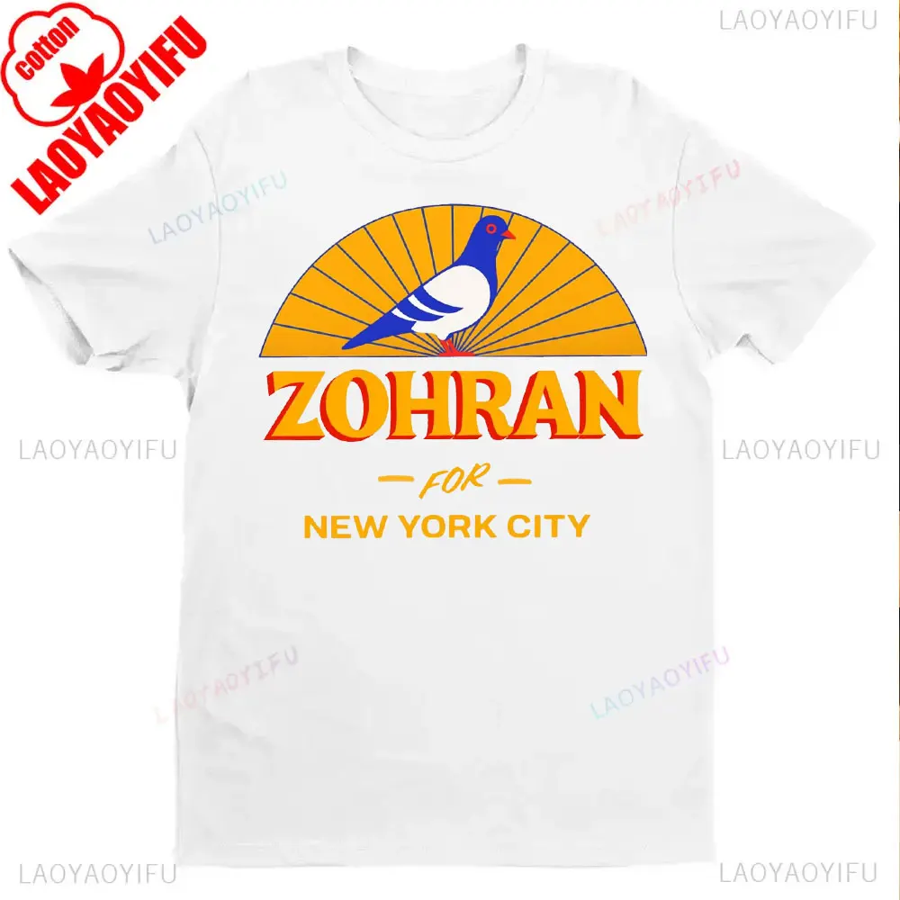 Фото Рубашка Zohran for Mayor NYC 2025 Sloganeer Politics Графические футболки для женщин и мужчин Высококачественные хлопковые футболки Обычные топы с короткими рукавами №2