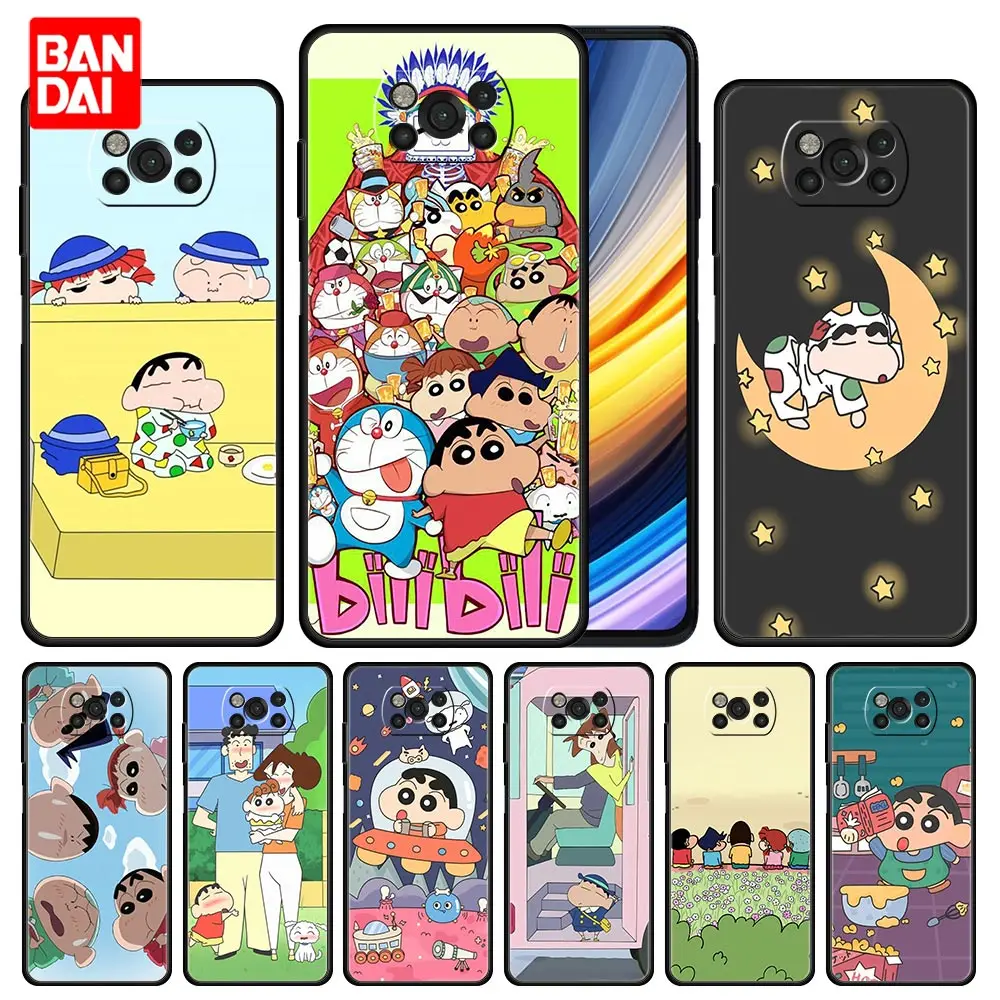 

Case for Xiaomi Mi Poco X3 NFC F3 Redmi Note 9s 9 9A 9C 8 10 11 9T 8T 10T K40 Pro Plus Bag Capa Armor Cartoon Crayon Shin-Chan