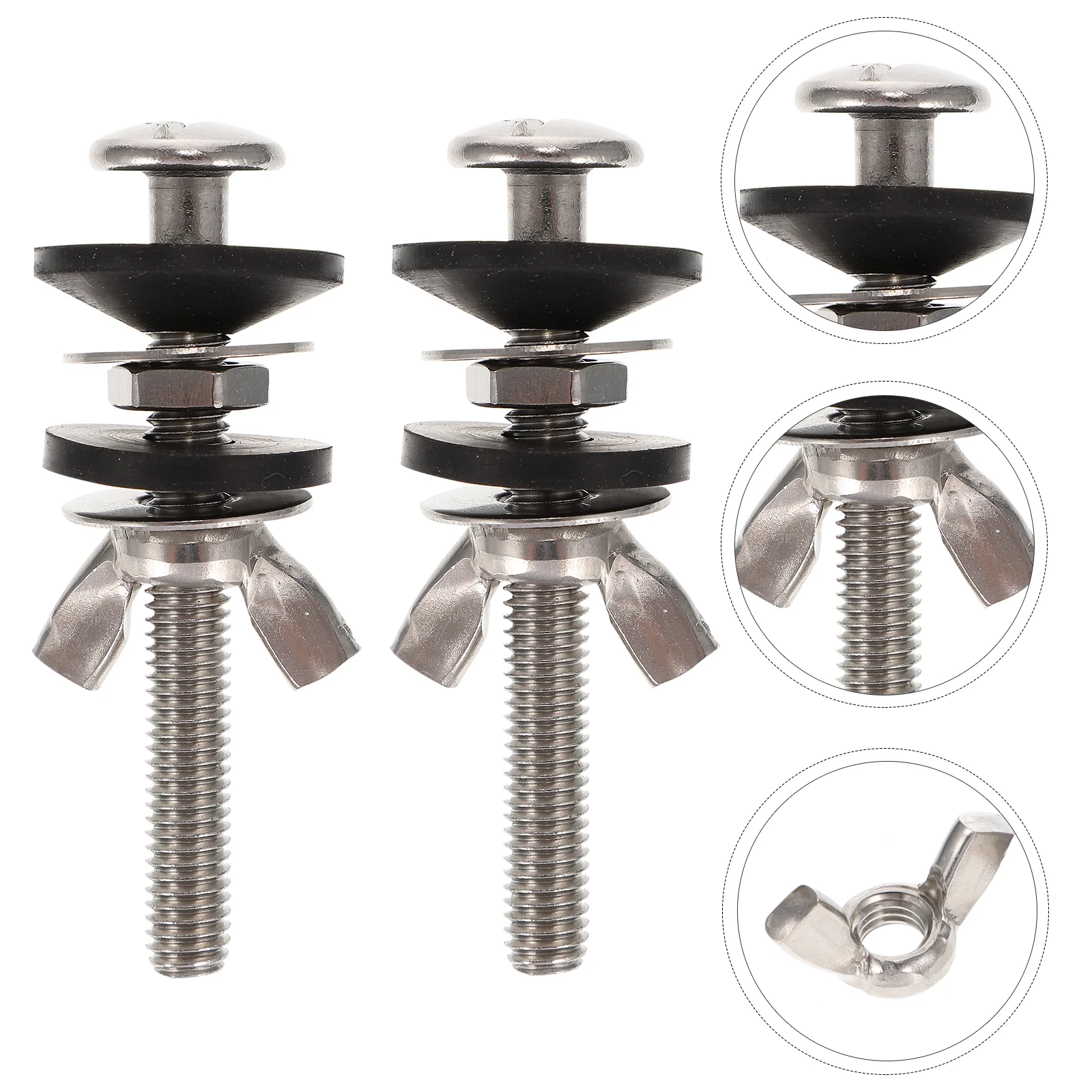 

2 Sets/4pcs Toilet Seat Screws Bolts Toilet Seat Replacement Parts Kit Lid