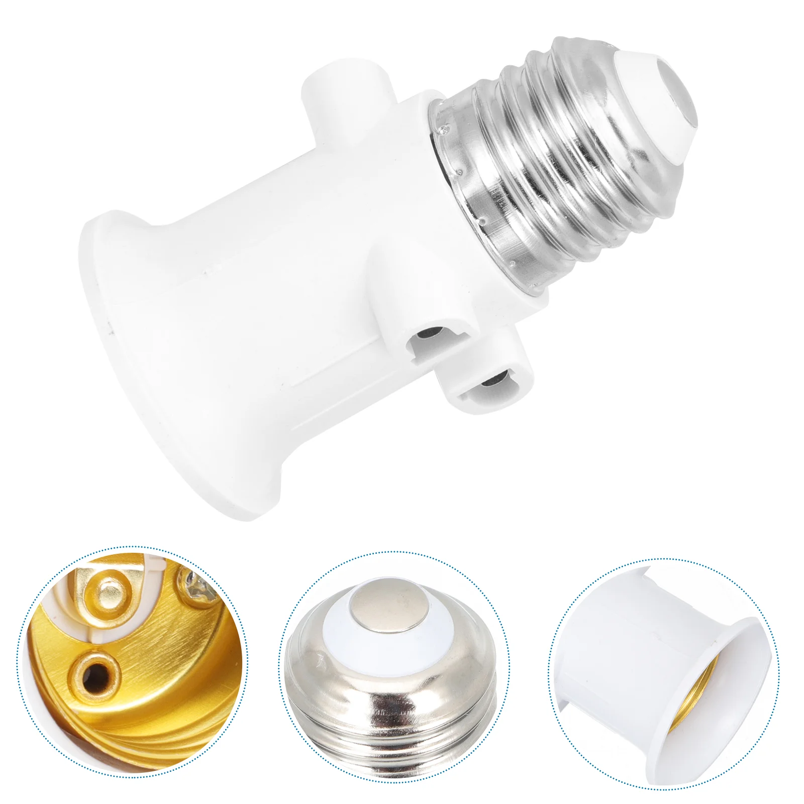 

2pcs Light Socket to Plug Adapter EU Outlet Plug Splitter Light Bulb Socket