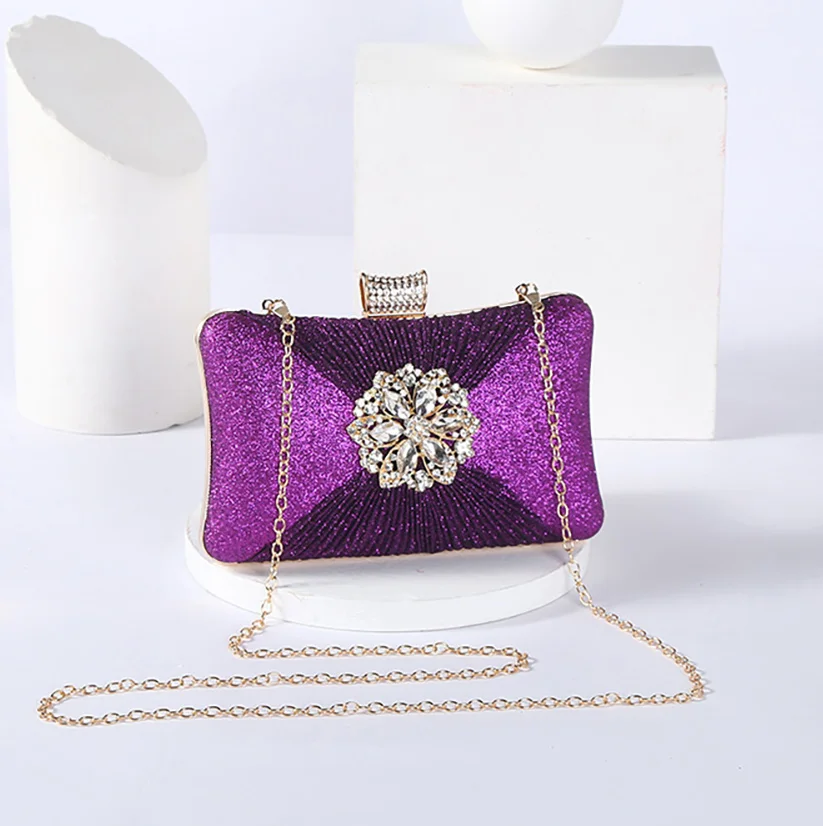 

Vintage Evening Handbag Dinner Party Banquet Shoulder Bag Fashion Shiny Wedding Clutch Cosmetic Bags With Rhinestone