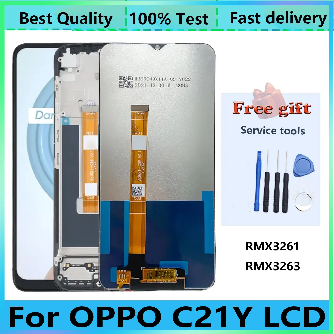 6 5 л.с. для OPPO Realme C21Y сенсорный экран с рамкой RMX3261 RMX3263 ЖК-дисплей дигитайзер