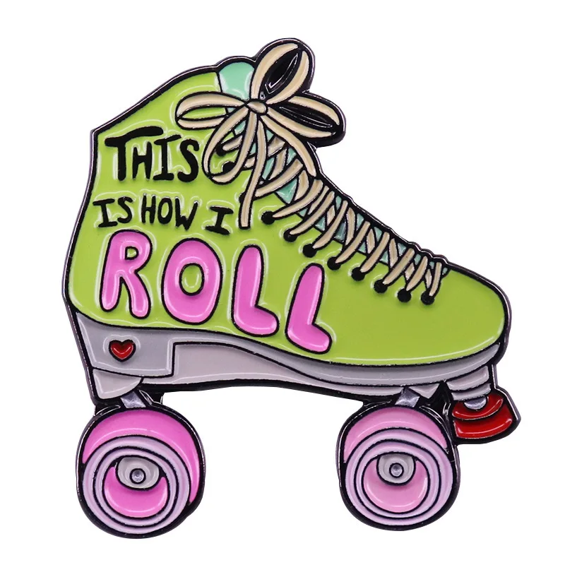 

Retro Skateboard Shoes Enamel Pin Wrap Clothes Lapel Brooch Fine Badge Fashion Jewelry Friend Gift