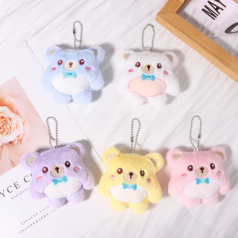 

Cute Bear Plush Toy Cartoon Animal Pendant Soft Stuffed Doll Keychain Backpack Car Bag Key Ring Decor Kid Gift